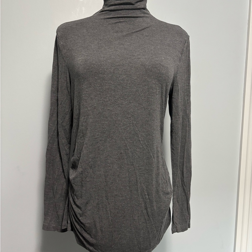 GAP Maternity Charcoal Long Sleeve Turtleneck Top
